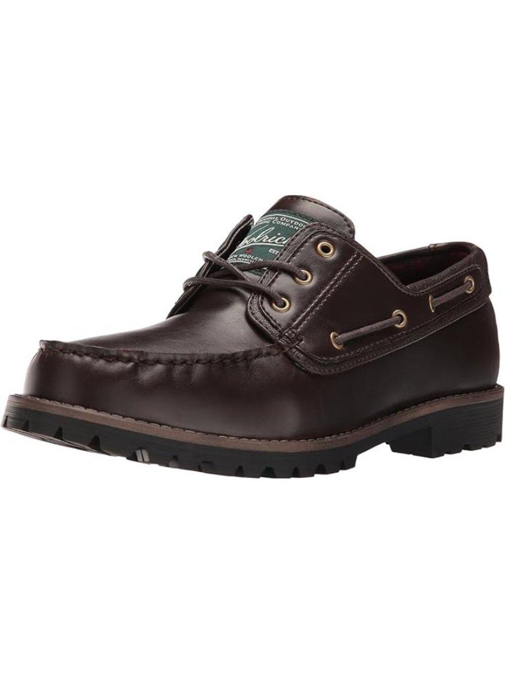 Woolrich Mens Trout Run Dark Brown Faux Leather Vegan Boat Shoes Size 11.5
